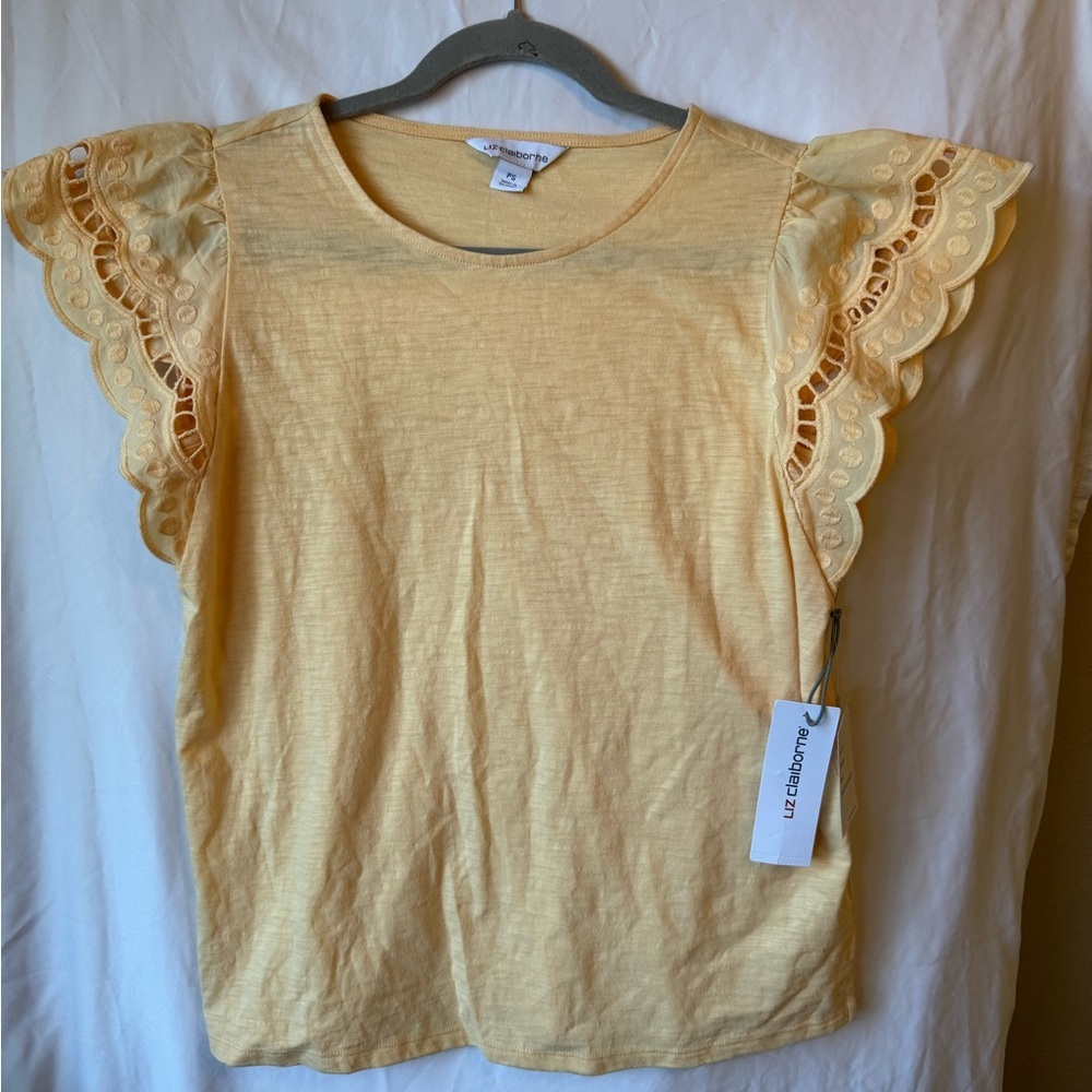 Liz Claiborne Kids Sunshine Eyelet Sleeve Top - Picture 2 of 6